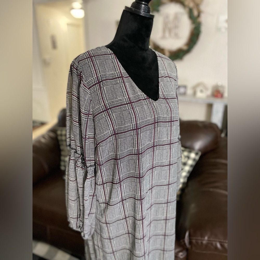 🎀Balloon Sleeve Plaid Dress/Top🎀